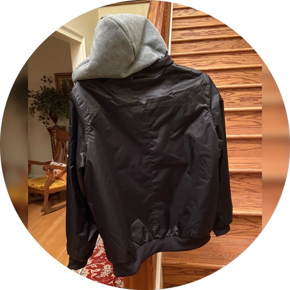 NWT MEMBER’S ONLY Black Bomber Jacket L Hood - Picture 7 of 16
